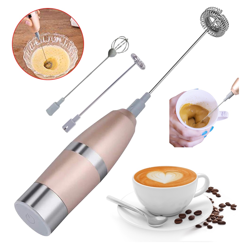 Durable Drink Whisk Spiral Frother Milk Heads With Three Mixer Stainless Mixer Light Small Shaker Ba