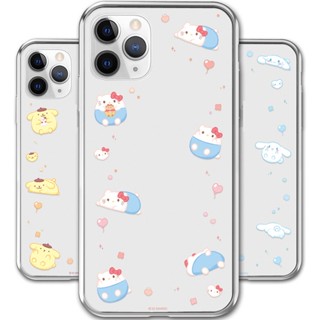 เคสโทรศัพท์มือถือ แบบใส พิมพ์ลาย Sanrio Characters Funny Floor สไตล์เกาหลี สําหรับ iPhone 13 12 11 Pro Max mini