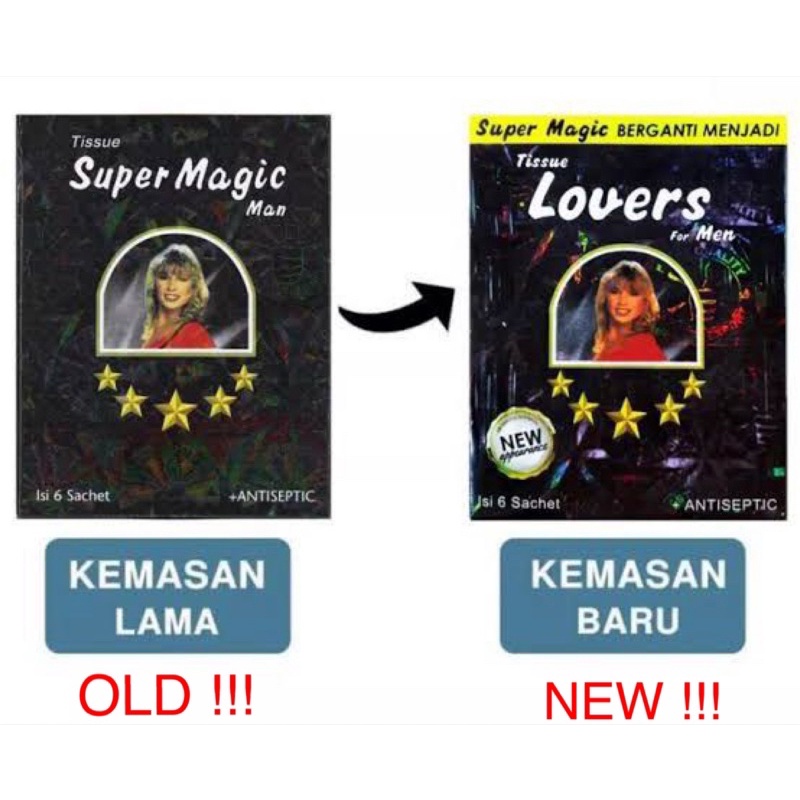 Lubricants 150 บาท Indonesia Super Magic Man Tissue @6 sachets Health