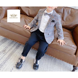 เสื้อสูทเด็ก Cute Boy Blazer Korean Style แมทชุดได้หลากหลาย เข้ารูปใส่สวย ขนาด 90 ถึง 140 หรือขนาด 7, 9, 11, 13, 15,1...