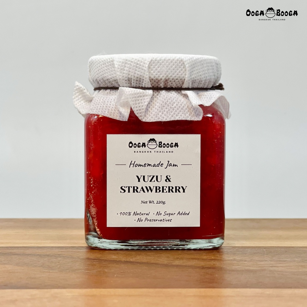 แยมผลไม้ รส ยูสุสตรอเบอรี่ (Yuzu & Strawberry Jam) สูตรเพื่อสุขภาพ ไม่เติมน้ำตาล Ooga Booga Farm