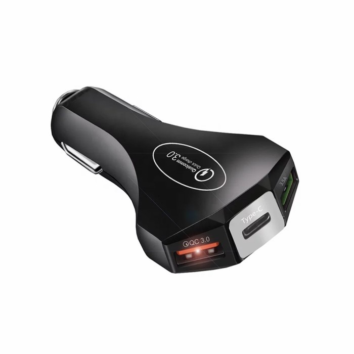 Qualcomm Quick Charge 3 พอร์ต Fast Charging car Charger Type C car charger car plug S1W5 BIG Pay on 