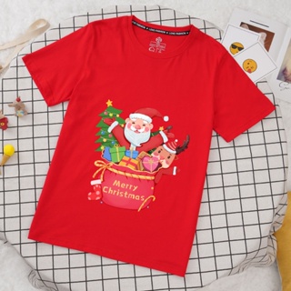 [S-5XL]ผ้าฝ้าย 100% [S-5XL]เสื้อยืดผ้าฝ้าย 2023 ▩เสื้อยืดคริสต์มาส 2023 Merry Christmas &amp; Happy new year T-shirt เสื้อยื