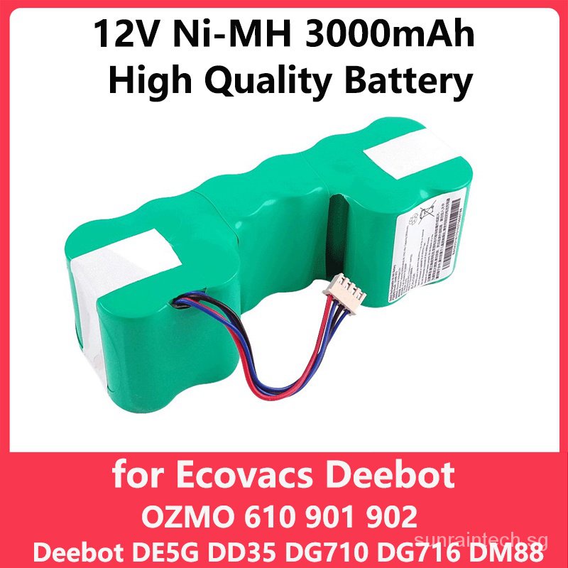 (Ready Stockde55 12V Ni-MH 3000mAh แบตเตอรี ่ สําหรับ Ecovacs Deebot DE33 DE35 DE55 DE5G DD3G DD4G D