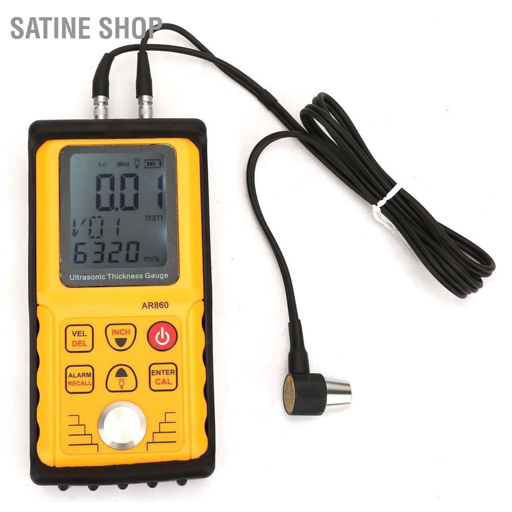 B'Satine Shop เครื่องวัดความหนาอัลตราโซนิกดิจิทัล Ar860 ช่วงวัด 1.0-300.0 มม.