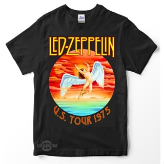 เสื้อยืดแขนสั้นลําลอง พิมพ์ลาย Led ZEPPELIN US TOUR 1975 Premium ZEPPELIN 2 สไตล์วินเทจ สําหรับผู้ชาย และผู้หญิง