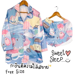 ชุดนอนการ์ตูน ใส่สบาย Sweet Sleep ชุดกระโปรง-กางเกงขาสั้น PJM004-012 หลากสี (ลาย 12)