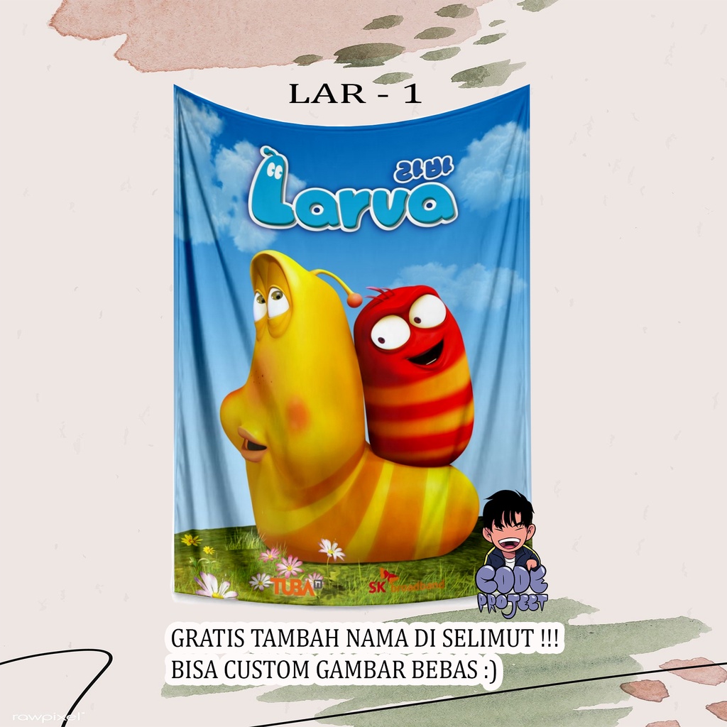 ผ้าห่มเด็ก larva - larva - ผ้าห่มลายน่ารัก - ชื่อเด็ก ที่กําหนดเอง - ผ้าห่มเกาหลี larva ภาพ
