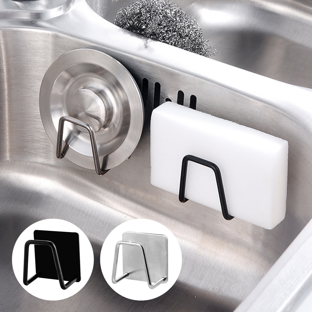 Stainless Steel Sponges Holder Self Adhesive Sink Organiser Rustproof   Sg 11134201 22120 We9nymj20rkv87