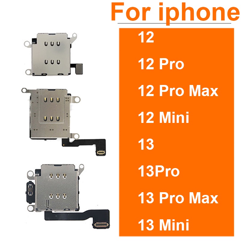 ถาดใส่ซิมการ์ดรีดเดอร์ แบบคู่ ยืดหยุ่น แบบเปลี่ยน สําหรับ iPhone 12 13 Pro Max Mini