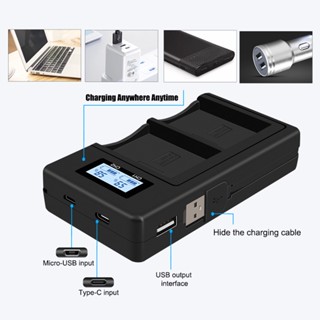 PALO แบตเตอรี่กล้องแคนนอน แคนนอน LPE12 เครื่องชาร์จ USB สำหรับ Canon M 100D Kiss X7 Rebel SL1 EOS M10 EOS M50 DSLR