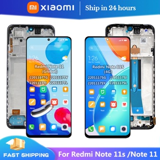 ของแท้ 100% AMOLED หน้าจอแสดงผล LCD ดิจิไทเซอร์ สัมผัสหน้าจอ สําหรับ Xiaomi Redmi Note 11S Redmi Note 11 2201117จอแสดงผล TG พร้อมกรอบ