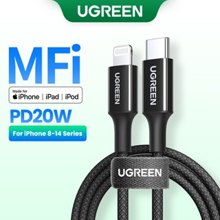 Ugreen สายเคเบิลข้อมูล USB-C เป็น lightning mfi 480Mbps ยาว 1 ม. สีดํา สําหรับ Apple 13 13 Pro iPad Macbook Pro