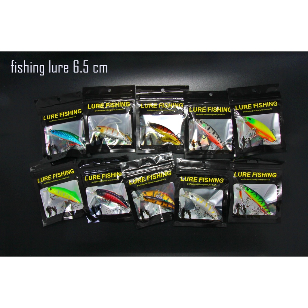 เหยื่อปลอม ตกปลา fishing lure 6.5 cm เหยื่อปลั๊ก ดำตื้น (มีสินค้าพร้อมส่งในไทย) - รูปที่ 7