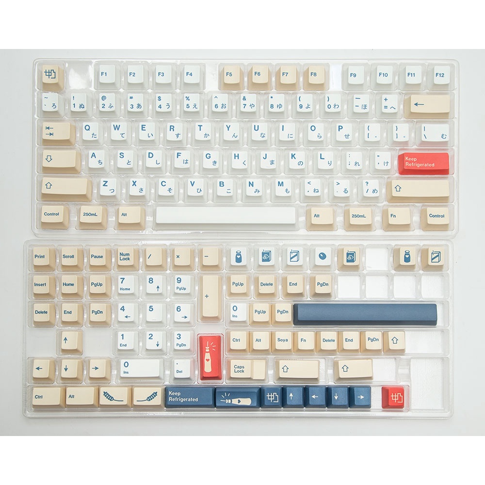 GMK Soyamilk keycaps OEM  profile Dye-Sublimation PBT keycap 138keys