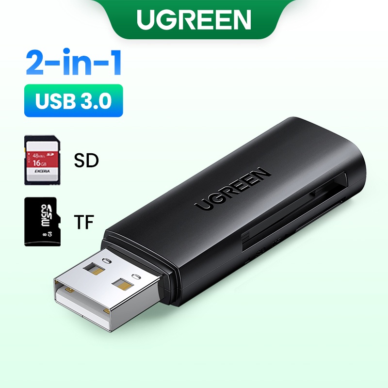 UGREEN  อะแดปเตอร์การ์ดรีดเดอร์ USB TYPE-C  สําหรับ USB 3.0 เข้า SD Micro-SD TF แล็ปท็อป/โทรศัพท์