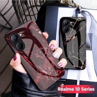 เคสโทรศัพท์มือถือกระจกนิรภัย TPU แบบนิ่ม ลายหินอ่อน สําหรับ Realme 10 4G 5G Realme10 5G 10 Pro Plus 10Pro+ 10Pro Realme10