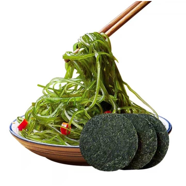 สาหร่าย วากาเมะ สาหร่ายวากาเมะอบแห้งอัดก้อนกลม  Dried Seaweed 海带丝 裙带菜  1ห่อกินได้ทั้งครอบครัว