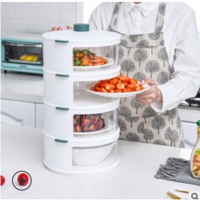 Food Storage Shelf ชั้นครอบอาหาร เก็บอาหาร 5 ชั้น 24x24x43 cm สีขาว ST210324-56