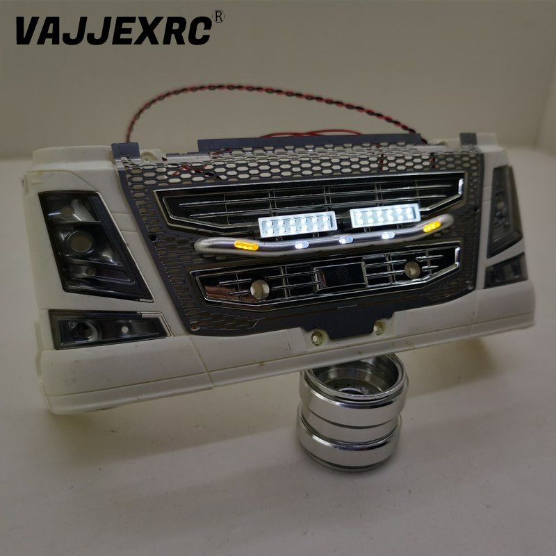 ไฟหน้าโลหะ LED หลอดไฟตารางสําหรับรถบรรทุกรถแทรกเตอร์ Tamiya Rc 1/14 56360 VOLVO FH16 750 56323 SCANI