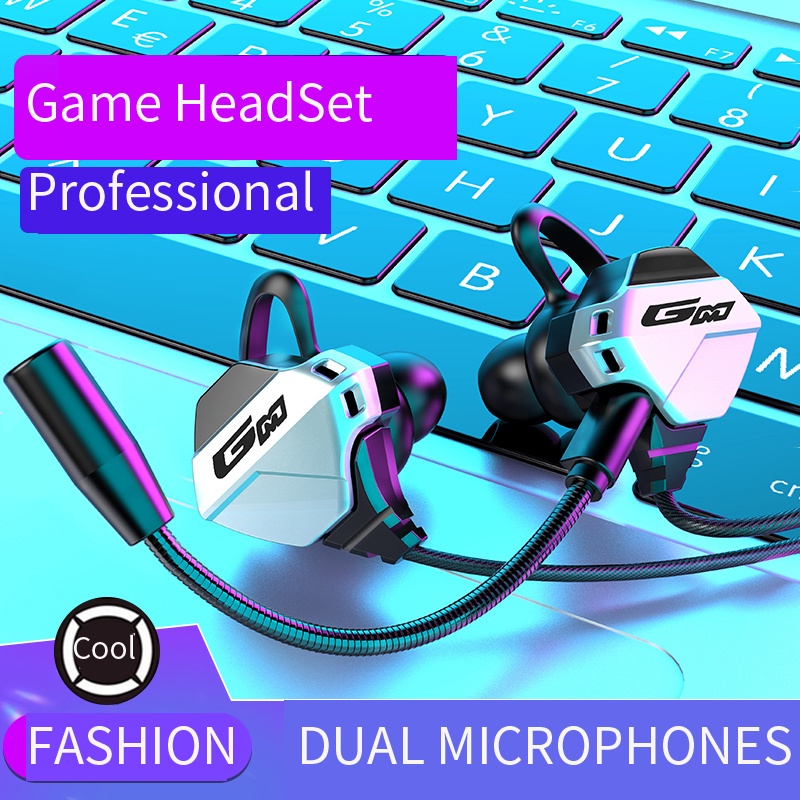 GM10 หูฟังสตรีมเกม Gaming Headphone 3.5mm หูฟังแยกเสียงซ้าย-ขวา