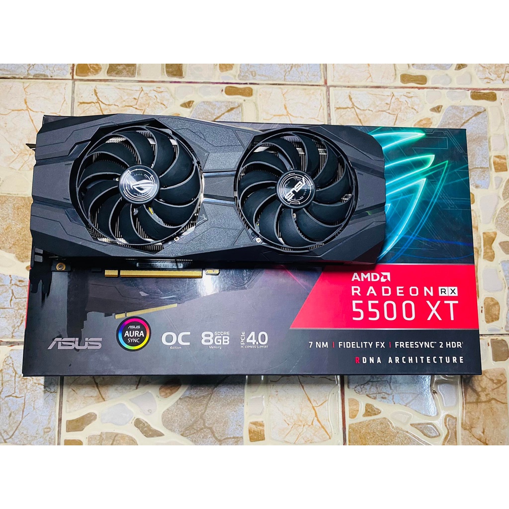 ขายการ์ดจอมือสอง ASUS ROG STRIX RX5500XT 8GB