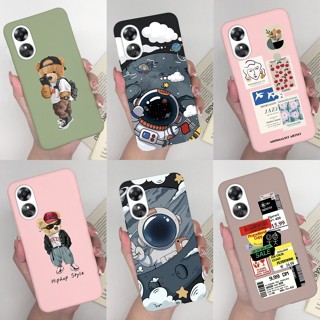 เคสโทรศัพท์ซิลิโคน TPU แบบนิ่ม ลายการ์ตูนหมีนักบินอวกาศ สําหรับ Oppo A17 CPH2477 2022 A17K OPPOA17 A 17 4G