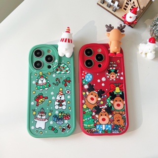 สอบถามก่อนกดสั่ง เคสคริสต์มาส นูน เคสสีแดง เคสสีเขียว เคสเกาะ เคสนิ่ม เคสโทรศัพท์ christmas หมี กวาง พร้อมส่งจากไทย