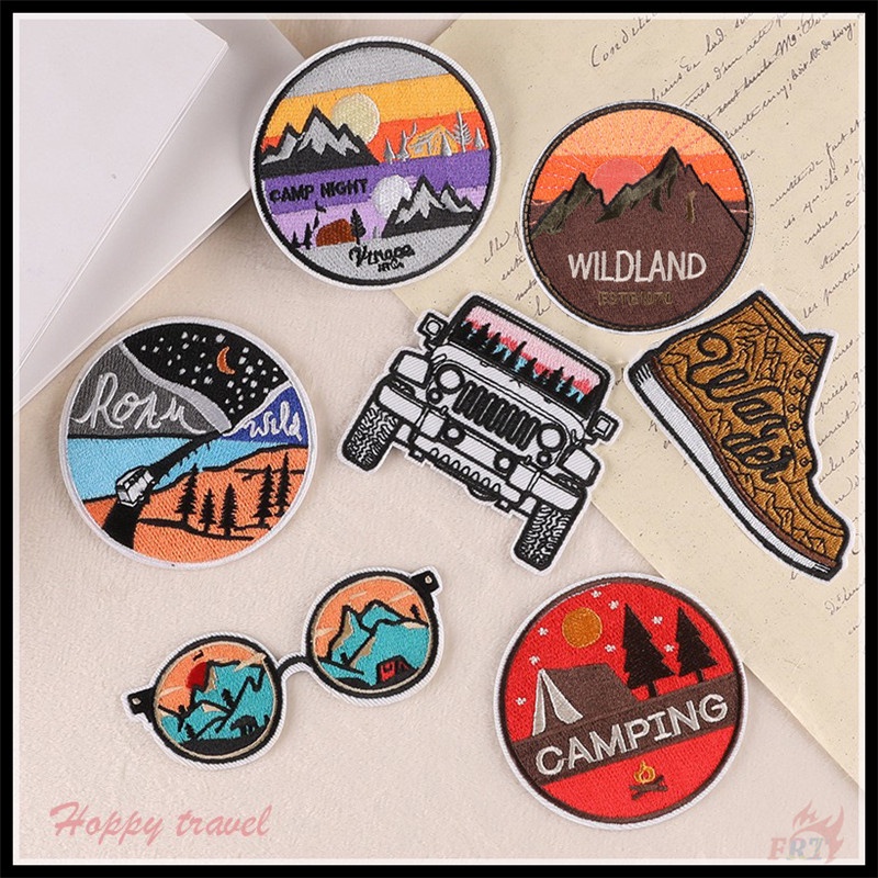 Wild Wander - แผ่นรีดติดเสื้อ สําหรับตั้งแคมป์กลางแจ้ง แผ่นแพทช์รีดร้อน DIY สําหรับติดตกแต่งยานพาหนะ 1 ชิ้น