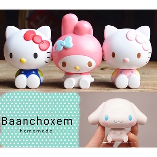 โมเดลตกแต่งเค้กคิตตี้​ sanrio โมเดลคิตตี้เมโลดี้ kitty melody โมเดลชินามอนโรล cinamall