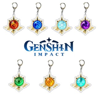 Game Genshin Impact Gods Eye Keychain Acrylic Element Vision Pendants Key Chain