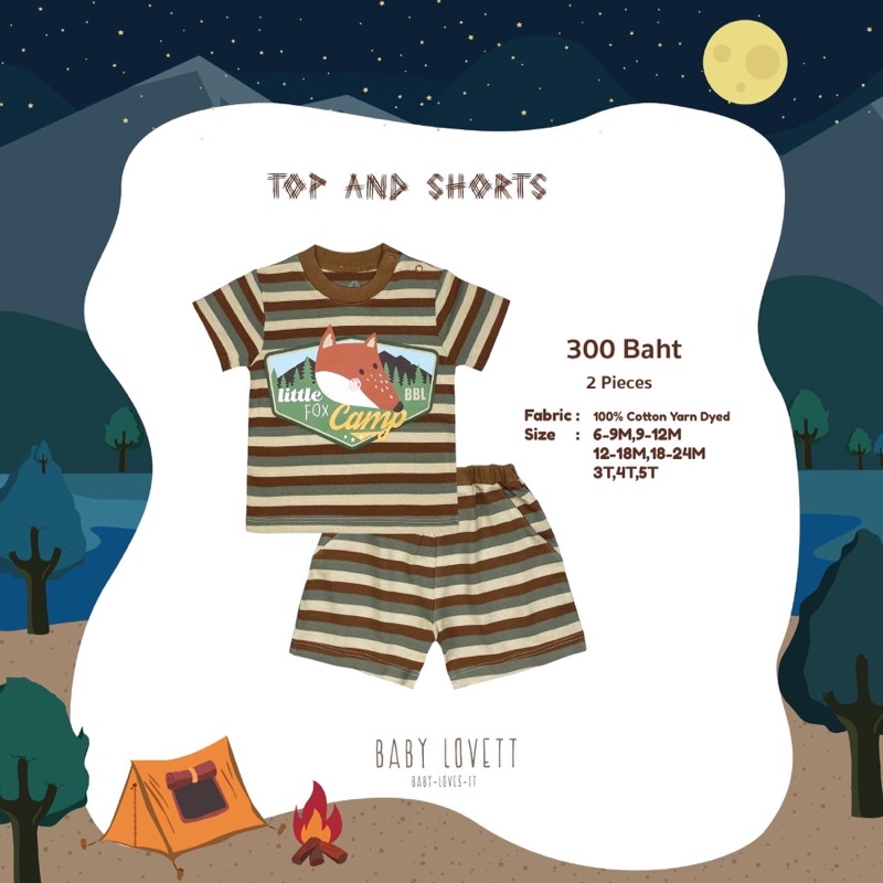 Baby Lovett 🏕 The Camper - Top and Shorts New Size 5T