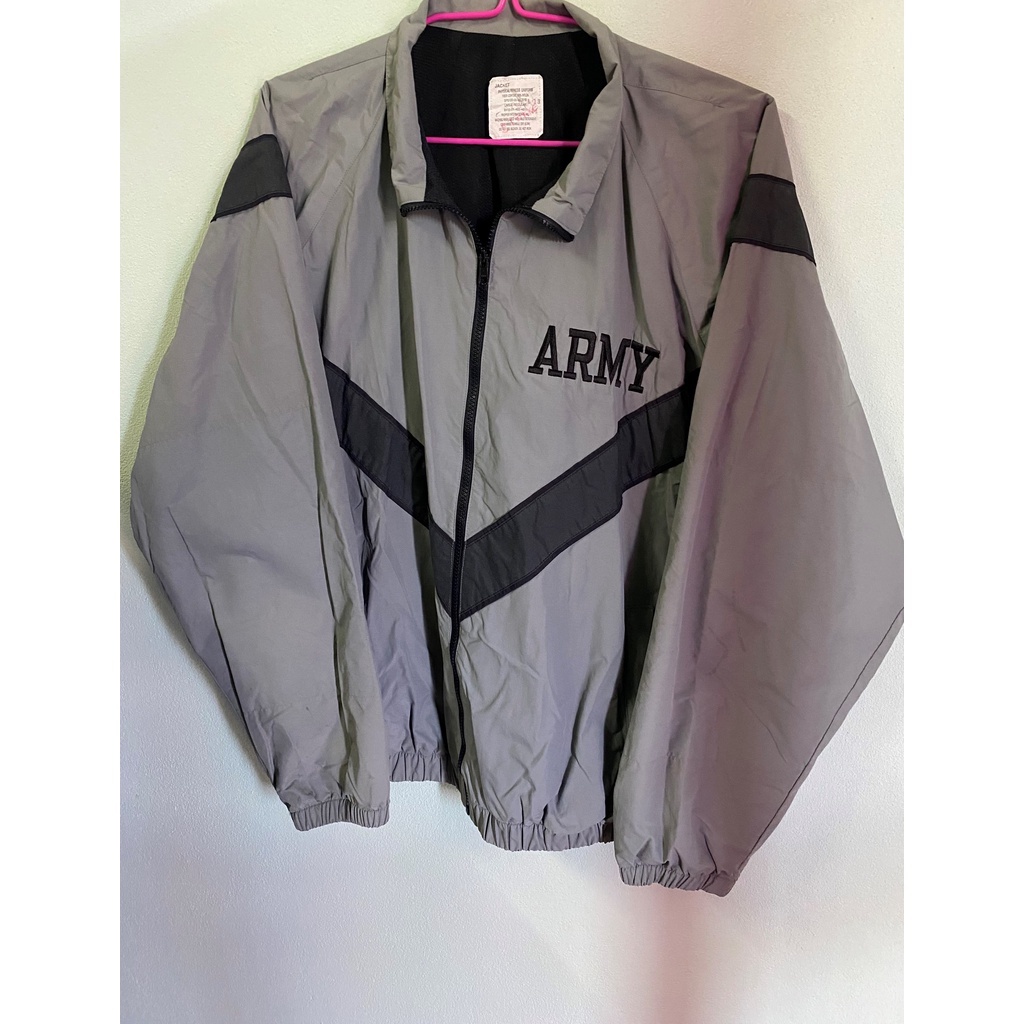 US Army IPFU Physical Fitness Jacket Grey/Black Reflective