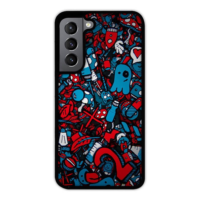 เคส Samsung Galaxy S22 S21 S20 Plus Ultra FE 5G สติ๊กเกอร์ น้ําเงิน แดง D129