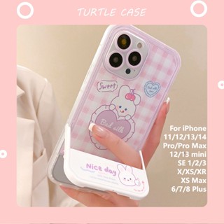 [ขายส่ง] ใหม่ เคสป้องกัน ลายการ์ตูนกระต่าย พร้อมตัวยึด สําหรับ Apple iPhone 14131211 Promax XS XR xsmax se2020 678plus mini เคส