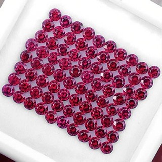 พลอยโรโดไลท์ การ์เน็ต  Rhodolite  Garnet  9.43  กะรัต กลม 2.5 มิล 100 เม็ด สวยไฟดีทุกเม็ดค่ะ