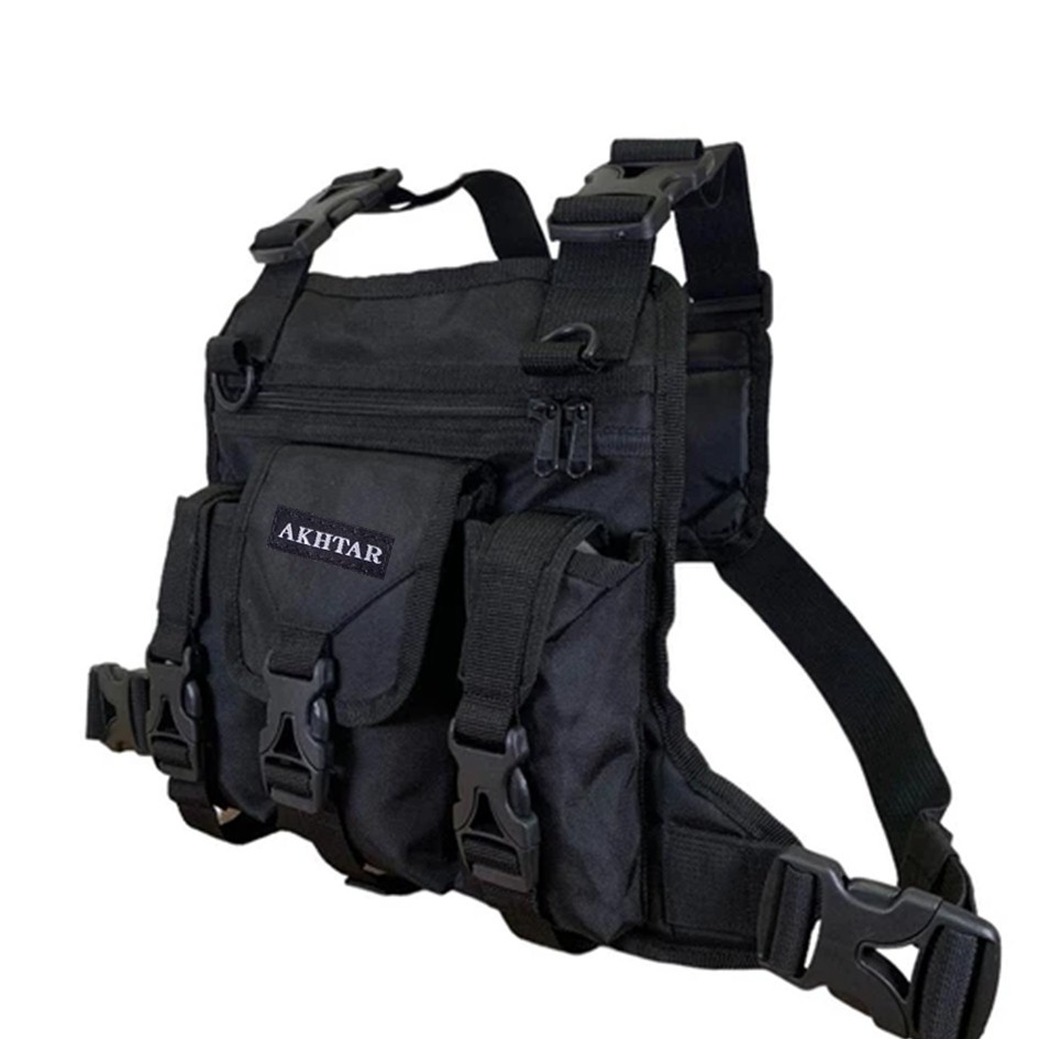 Hitam ล่าสุด NR-59 สีดํา POLICE ORIGINAL TACTICAL ARMY เสื้อกั๊กกระเป๋าคาดหน้าอก