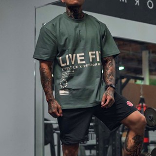 เสื้อแขนสั้น LVFT #9 / เสื้อแขนสั้นผ้าคอตตอน เสื้อออกกำลังกาย ผ้านิ่มใส่สบายไม่คันเวลาเหงื่อออก