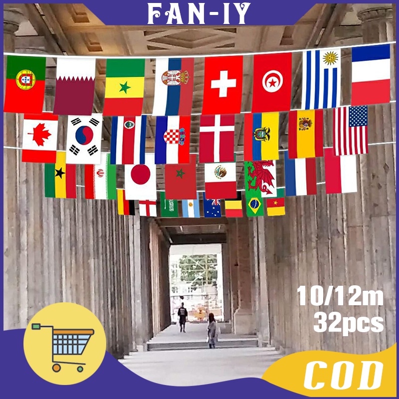2024 WORLD CUP FLAG QATAR 28X20CM 32 COUNTRY FLAGS FOR CAFE HOTEL SHOP DECORATION