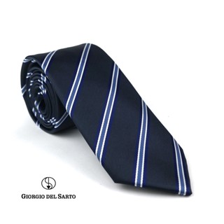 Giorgio Del Sarto Necktie 7.5cm Grey Fabric Texture เนคไทสีเทามีเท็กเจอร์