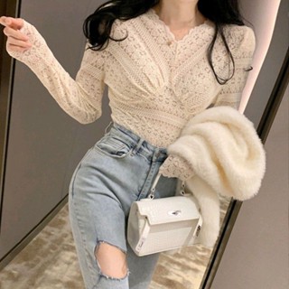 Ey_shop688​💕 ผ้าลูกไม้แขนยาวเเบบเกาหลี1685พร้อมส่ง💕