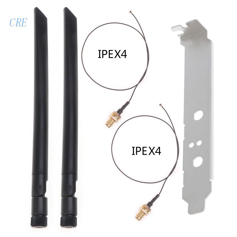 Cre RP-SMA IPEX MHF4 ชุดเสาอากาศ WiFi สําหรับ M.2 AX210 AX200 Wireless WiFi C