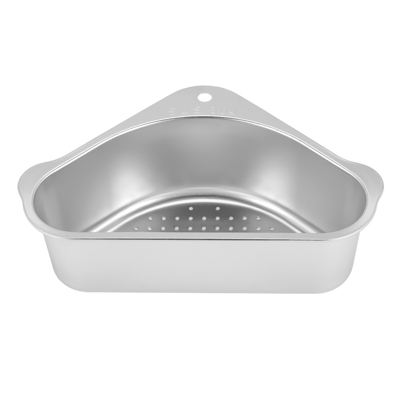 Kitchen Sink Drain Basket Suction Cup Triple-Cornered Draining Shelf Sink Strainer Sponge Holder For