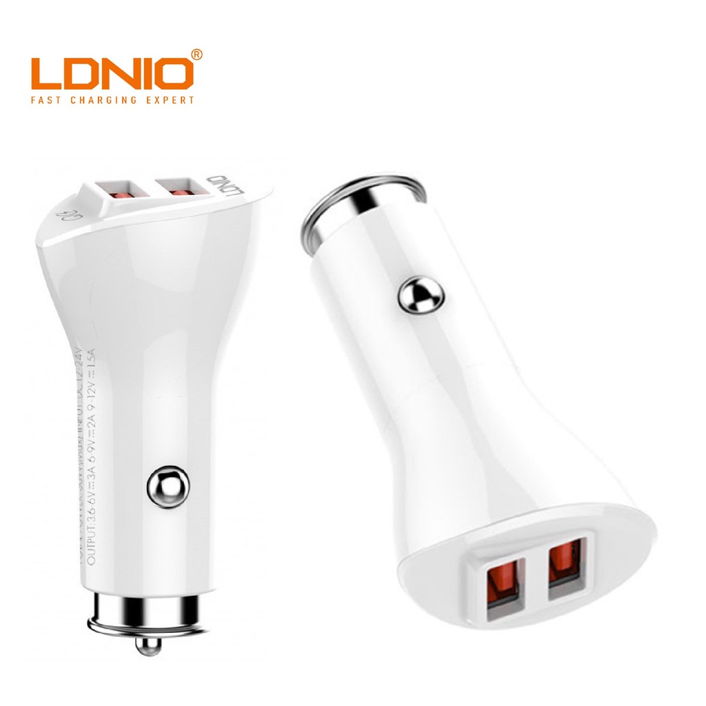 LDNIO C511Q Dual QC3.0 ที่ชาร์จแบตในรถพร้อมสายไมโคร
