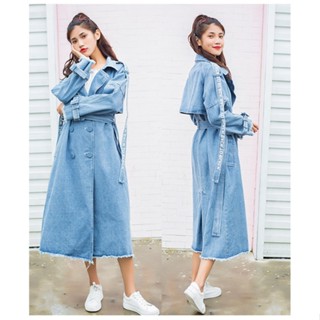 🔥360🔥พร้อมส่ง ส่งไว ทันใจ ร้านคนไทยค่ะ❤️Coat Jeans แมทง่าย  OVER SIZE