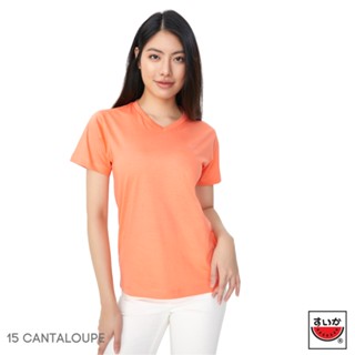 แตงโม (SUIKA) - เสื้อแตงโม ORIGINAL T-SHIRTS คอวี สี 15.CANTALOUPE