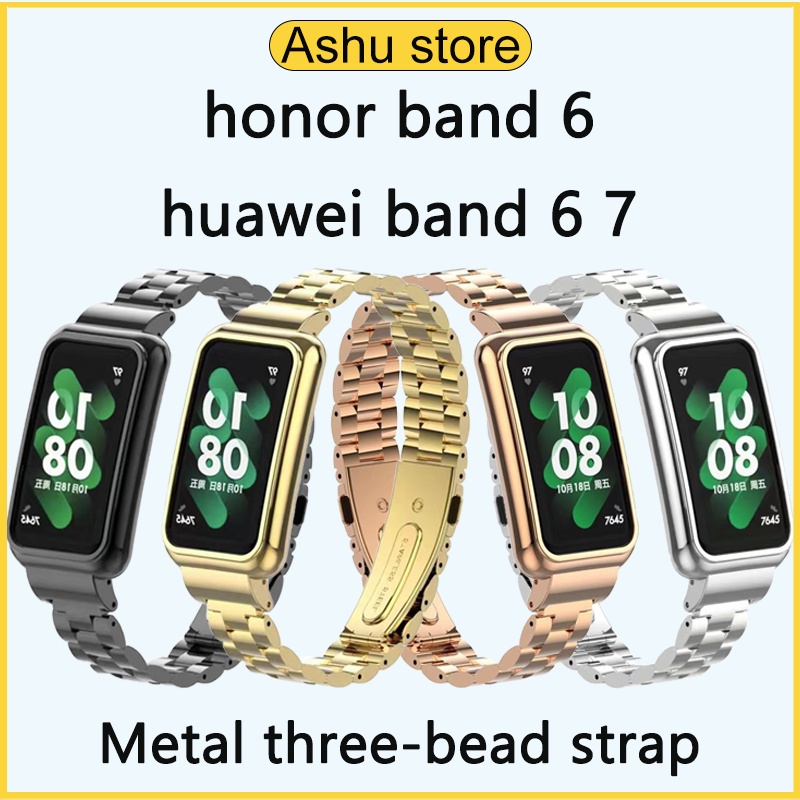 สายนาฬิกาโลหะสแตนเลส Huawei Band 6 7 Glory Band 6 สายนาฬิกาแฟชั่น