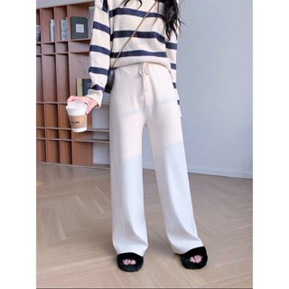 กางเกงผ้านิตทรงขาตรง DRAWSTRING KNITTED PANTS