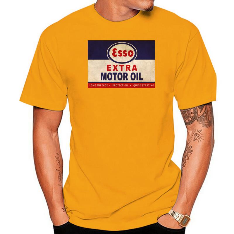 เสื้อยืดแขนสั้น พิมพ์ลายกราฟฟิค Esso Motor Oil สําหรับผู้ชาย