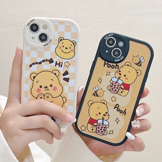 Winnie Pooh ปลอกการ์ตูนสำหรับ OPPO A54 A15 A5S A57 A16 A17 A74 A93 A31 F9 Pro A12 A96 A7 A53 A9 A5 A3S A12e A33 A76 A95 A52 A92 A16K A16e A11K A15S A77S A12S A16S A55 A83 Reno 4 5 6 7 7Z รีโน ฝาครอบโทรศัพท์ซิลิโคนป้องกันเลนส์อะนิเมะ เคสซิลิโคนป้องกันเลนส์